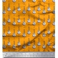 thumbnail image 1 of Soimoi Moss Tissu Georgette Notes & Guitare Instrument de Musique Imprimé Tissu de Couture Largeur 42 Pouces, 1 of 5