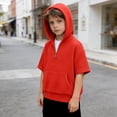 thumbnail image 4 of Waffle Hoodies Boys Zipper Short-Sleeved Red Toddler Hoodie Sweatshirts Size 13-14 Years, 4 of 5
