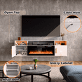 thumbnail image 4 of Waleaf 70'' Floating Fireplace TV Stand for TVs up to 80'', Wall Mounted Entertainment Center with 36'' Electric Fireplace, High Gloss Cabinet Doors and 20-Color LED Lights, 4 of 9
