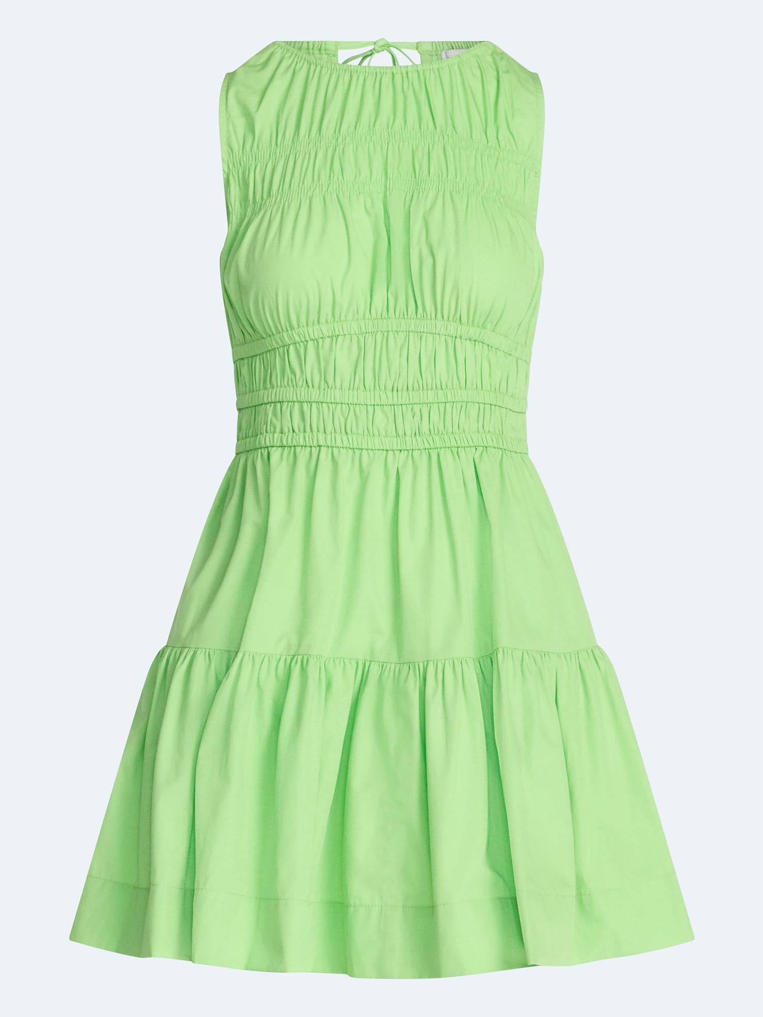 Free Assembly Women's and Women's Plus Smocked Cotton Drop Waist Mini Dress, Sizes XS-4X