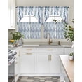 thumbnail image 4 of Blue Weeping Eucalyptus Swag Kitchen Curtains Sets for Windows 24 Inch Length, Spring Summer Farmhouse Leaves Short Window Curtain Panels Swags Valances and Tiers 3 Piece Set for Cafe/Dining Room, 4 of 5