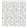 thumbnail image 3 of Ambesonne Grey Shower Curtain, Swirled Blossom Leaves, 69"Wx70"L, Cloud White, 3 of 5