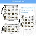 thumbnail image 3 of 3 Size Reusable Food Storage Bags Set Airtight Zipper Closure Lunch Snacks Travel Organizer Black Cute Halloween Pattern, 3 of 8