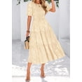 thumbnail image 3 of Vestido KIRUNDO, vestido midi floral de verano para mujer, color albaricoque, 3 of 8
