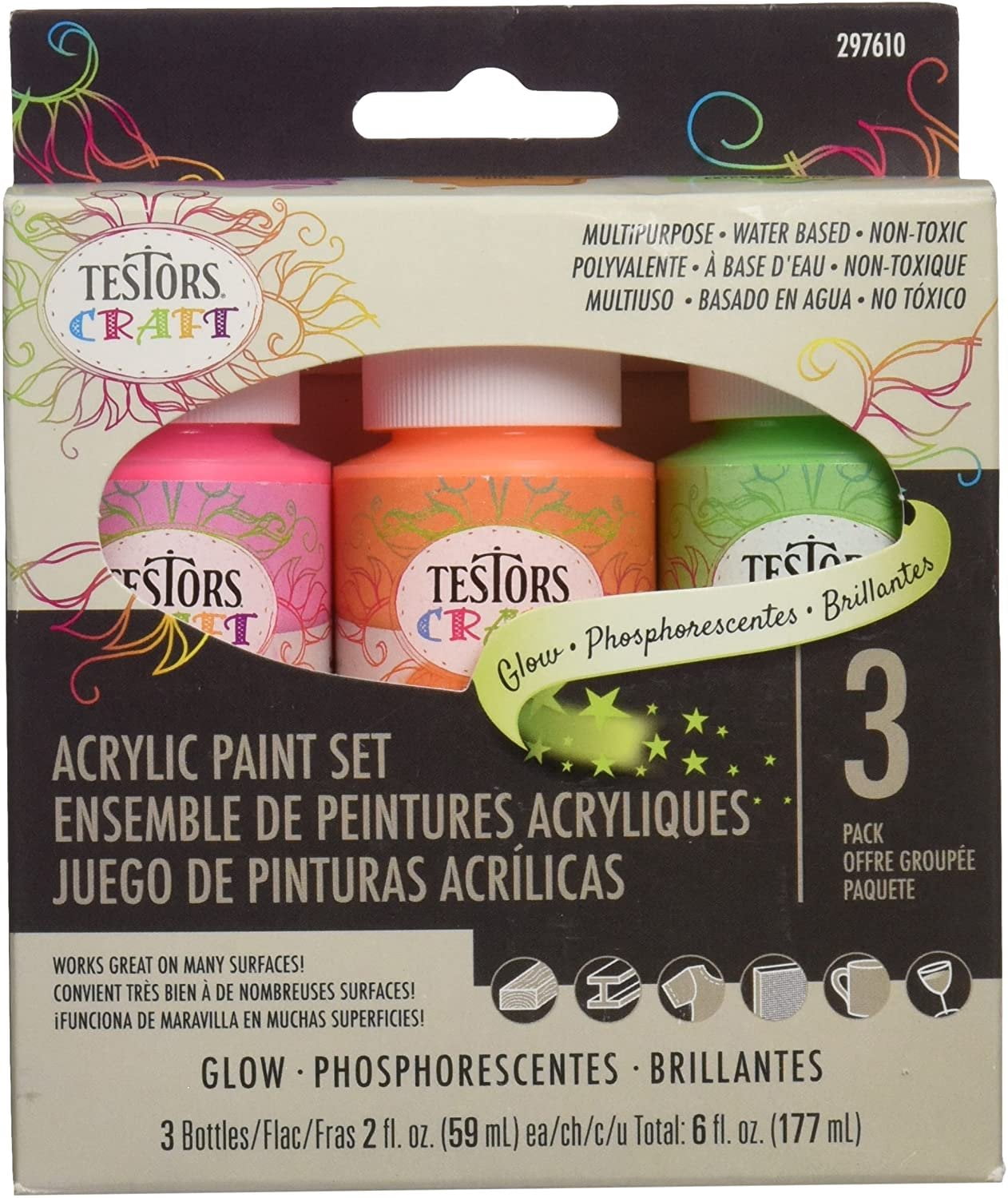 Testors Craft Acrylic Paint Kit, Multicolor, 6 Fl Oz