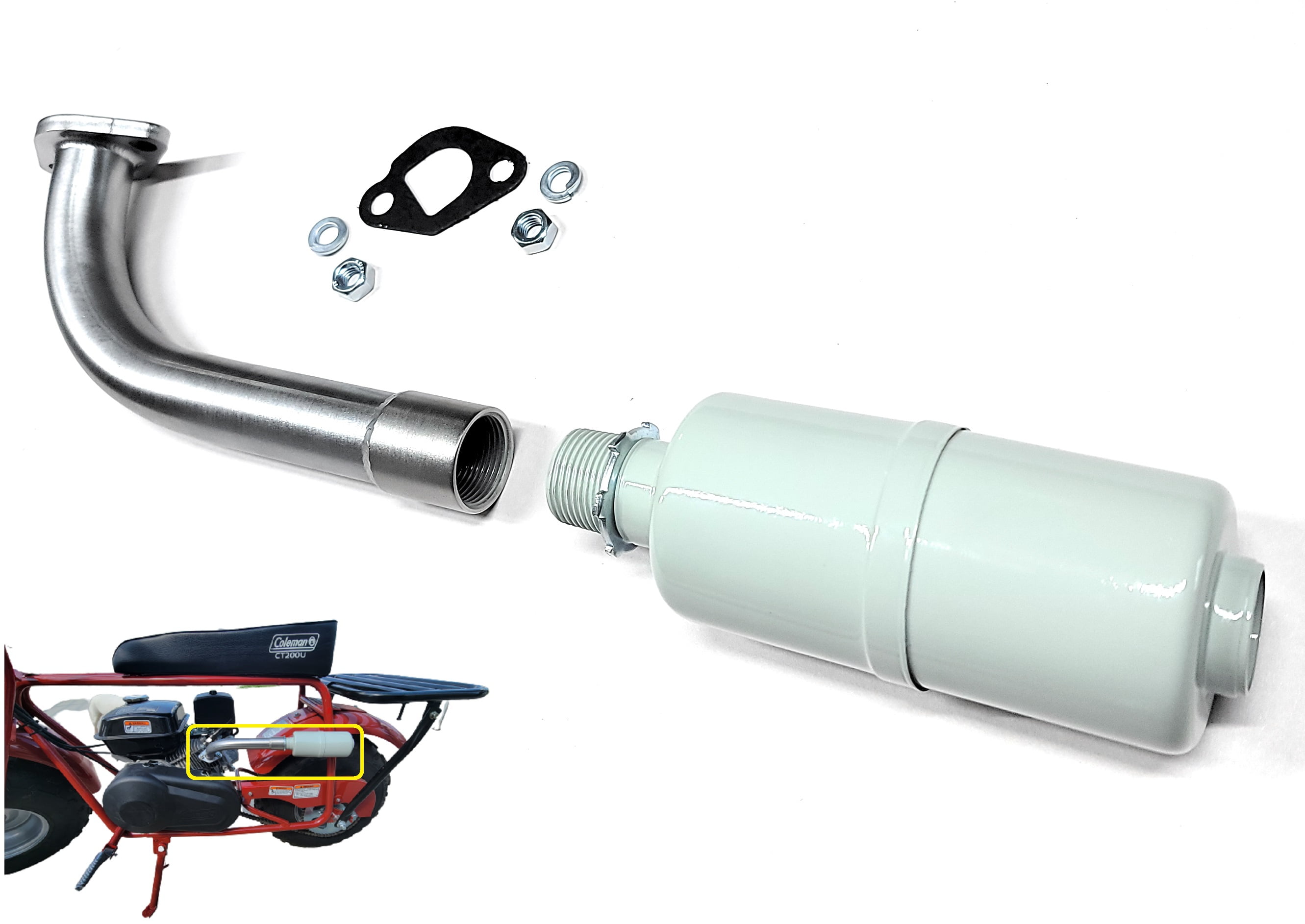 Performance CNC Exhaust Pipe System Muffler Kit 110cc 125cc 140cc 