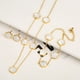 thumbnail image 3 of Conjunto de joyería de acero inoxidable, colgante minimalista, creativo, planta viva, hoja, pétalo, flor, collar, pendientes, pulsera, 3 of 4