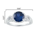 thumbnail image 3 of Sterling Silver with Blue Sapphire and White Zircon Halo Ring, 3 of 3