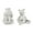 Silver Handmade Solid Bear Animals S/2 8", 7"H, variant on 8", 7"H Silver Porcelain Handmade Bear Sculpture, by CosmoLiving by Cosmopolitan (2 Count)