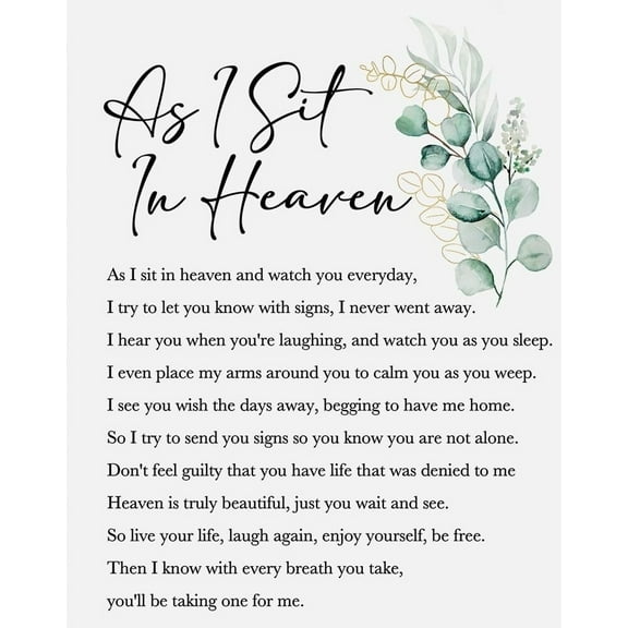 Inspirational Decor As I Sit In Heaven Christian Gifts Bible Verse Wall Art Scripture For Modern Home Office Bathroom Bedroom Wall Art Decoration Poster