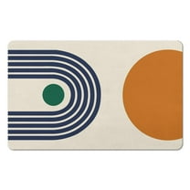 Mid Century Abstract Boho Aesthetic Bathroom Rugs, Bohemian Sun Modern Minimalist Home Bathtub Decor Bath Floor Mat, Super Soft Washable Absorbent Non Slip Microfiber Bathroom Rug 20"x32"