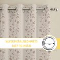 thumbnail image 6 of Beige Pink Floral Kitchen Curtains Window Panels, Spring Flowers Insulated Window Treatment Curtain, Grommet Curtains for Bedroom/Living Room/Bathroom, 2 Piece 27.5"Wx39"L, 6 of 8