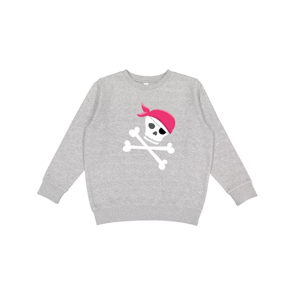 Inktastic Skull and Crossbones Pirate Girl Youth Sweatshirt