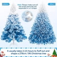 thumbnail image 6 of Snow Flocked Pre-lit Christmas Tree with 250 Warm White Lights, 820 Lush Branch Tips & Quick-Assembly Hinged Design, Full Artificial Xmas Tree for Winter Holiday Décor, Green & White, 6 of 15