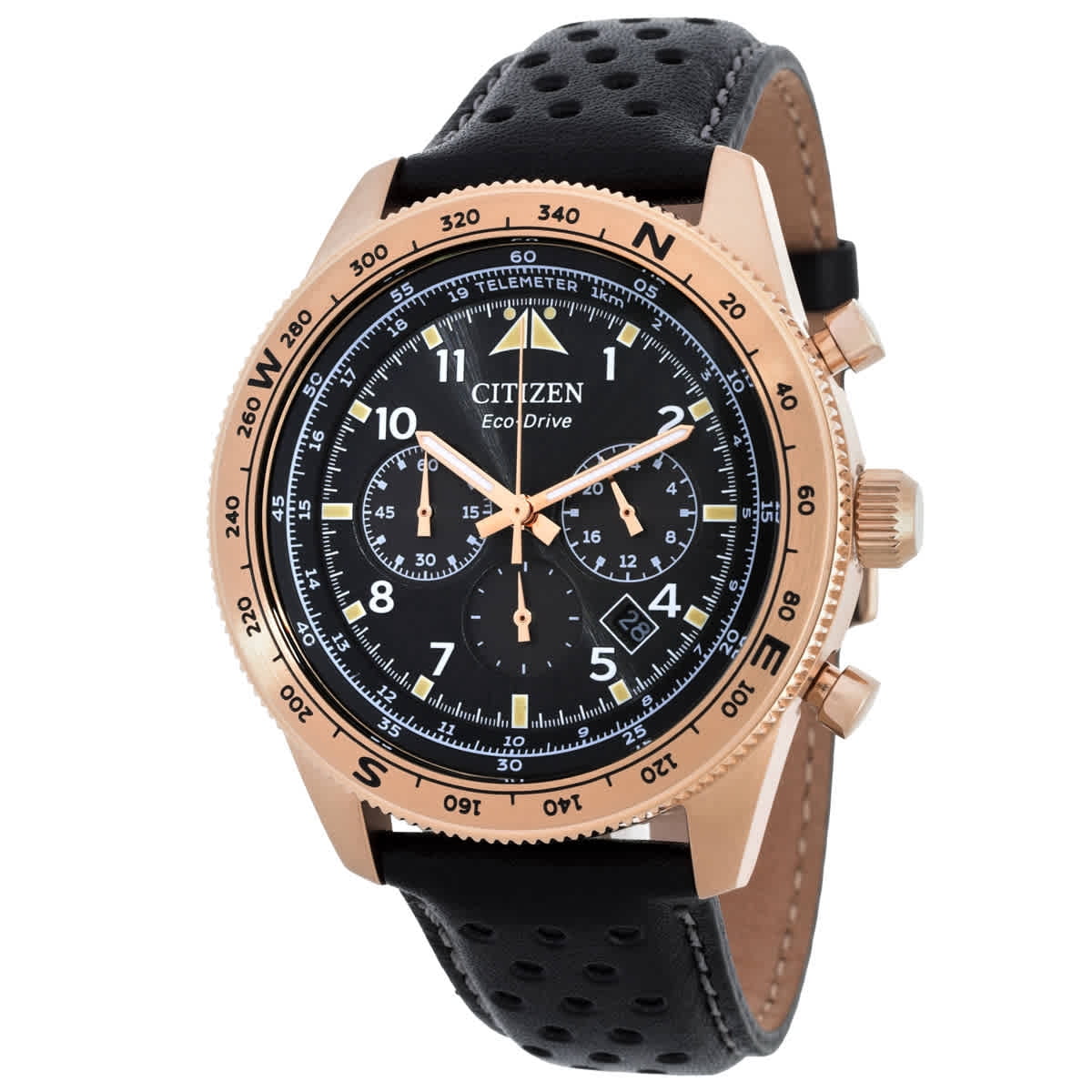 Citizen Eco-Drive Men's Watch BM8470-11E with Black Dial and Green