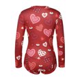 thumbnail image 4 of Pijamas de mujer Mono corto Bodycon con solapa para dormir(Rojo-L) Nituyy Pijamas-GL715-FF65103C3, 4 of 6
