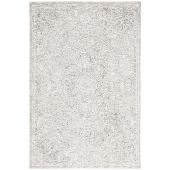 SAFAVIEH Mason Mia Medallion Polyester Area Rug, Beige/Dark Gray, 8' x 10'