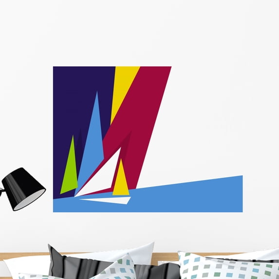 Abstract Sailing Wall Mural by Wallmonkeys Peel and Stick Graphic (36 in W x 26 in H) WM111639