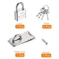 thumbnail image 3 of Uxcell 3'' Cerradura de hasp con llave diferente de 3'' con tornillos de candado, plateado, 3 of 6