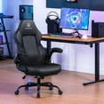 thumbnail image 2 of GTPLAYER Video Gaming Chair, Ergonomic Computer Gaming Chair with Flip-Up Armrests and Adjustable Height, Comfortable Desk Chairs with Built-in Lumbar Support, Recliner with 360°Swivel (Dark Black), 2 of 16
