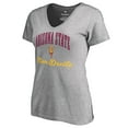 thumbnail image 2 of Women's Heather Gray Arizona State Sun Devils Victory Script V-Neck T-Shirt, 2 of 3