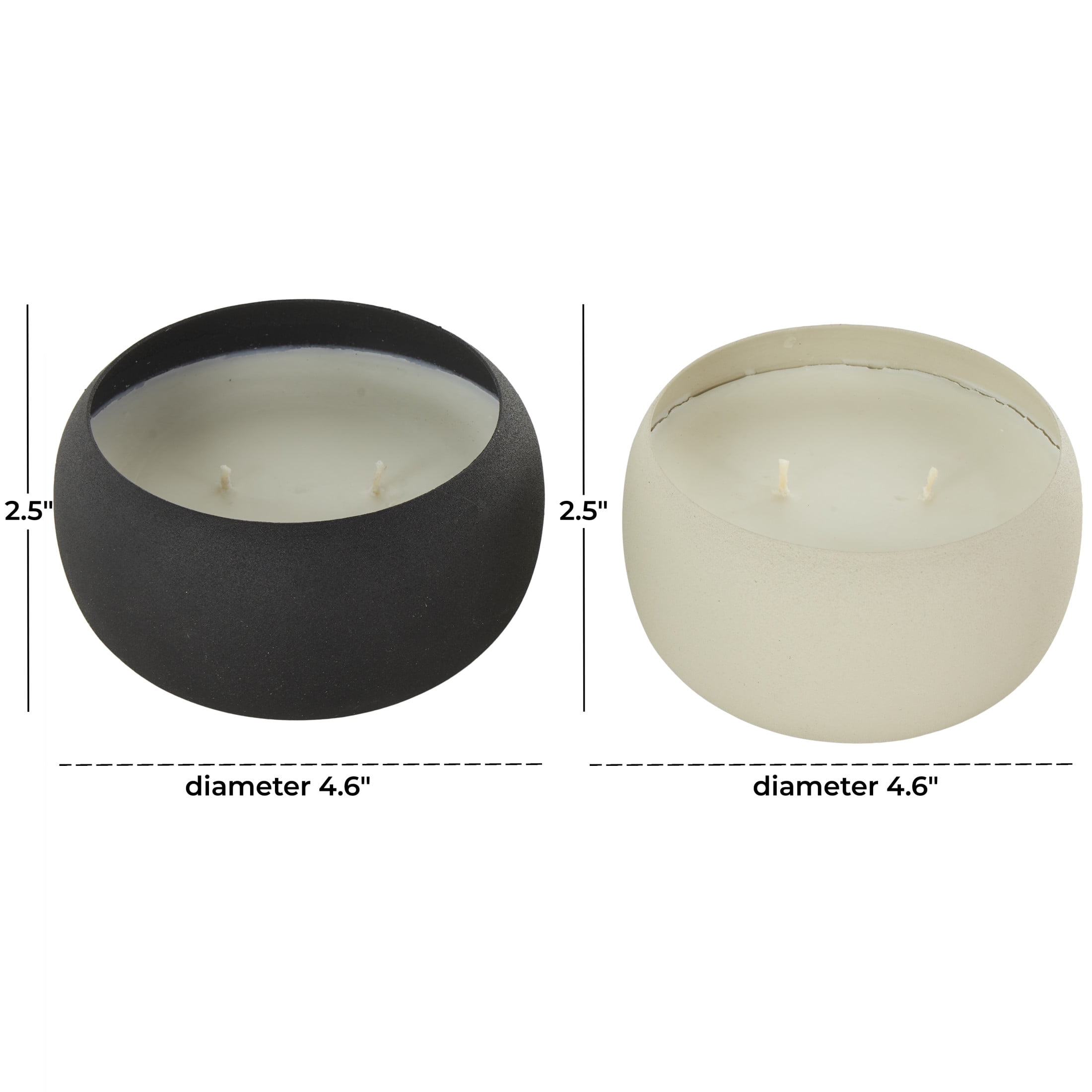 DecMode 2 Holder Multi Colored Metal Apple Cinnamon/ Eucalyptus Spa Scented Textured 11oz 2 Wick Candle with White Wax, (Set of 2)