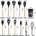 thumbnail image 2 of Koomade 12-Piece Silicone and Wood Handle Cooking Utensils Set, 2 of 6
