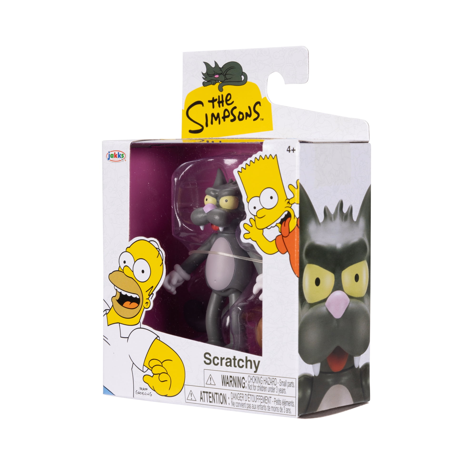 The Simpsons 2.5 inch Tall Scaled Collectible Scratchy with Mallet Action Figure for Child Ages 4+