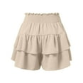 thumbnail image 4 of Women's Fashion Solid Color Wide Leg Shorts - Soft Rayon, Suitable for Casual/Sports, Machine Washable, 4 of 5
