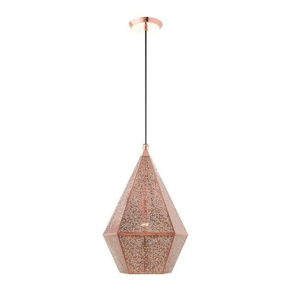 Livex Lighting 48924 Aberdeen 1 Light 15" Wide Pendant - Rose Gold