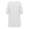 thumbnail image 3 of Gibobby Camisetas Mujer Manga Corta Camiseta manga corta con cuello redondo y hombros descubiertos color sólido a la moda para mujer(Blanco,G), 3 of 5