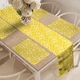 thumbnail image 2 of Ambesonne Yellow and White Table Runner & Placemats, Butterflies Design, Placemat 4 pcs + Runner 16"x72", Earth Yellow and White, 2 of 2