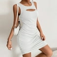 thumbnail image 4 of Vestidos sexys ajustados, sin mangas y fruncidos para mujer, 4 of 6