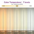 thumbnail image 6 of EDISHINE Modern LED Corner Floor Lamp Set of 2 with 2 Remote for Living Room, Dimmable, 7CCT, 57.5-inch Minimalist Standing Lamps Set for Bedroom, Office, Clearance, Metal Silver, 6 of 9