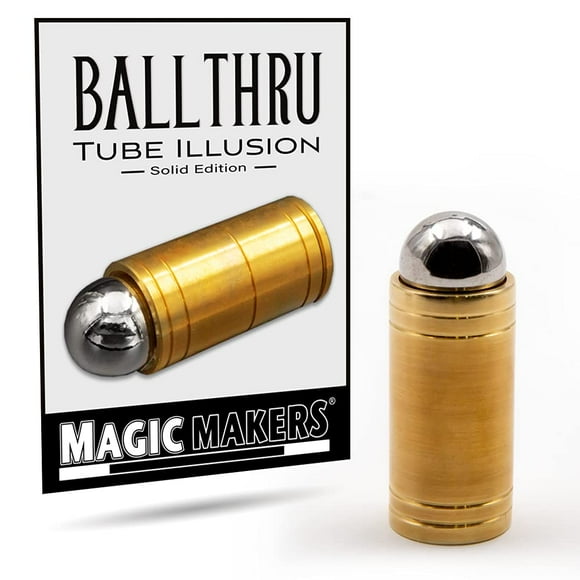 Magic Makers The Ball & Tube Mystery Trick- Real Metal Street and Closeup Magician's Performance Prop