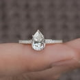 thumbnail image 3 of Cora Jewellery 3CT Pear Moissanite Solitaire Engagement Ring For Women, 10K White Gold, 3 of 8