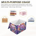thumbnail image 6 of Yayeee Collapsible Cube Storage Bin with Lid Fabric Closet Decorative Basket with Handles, Light Purple Flowers, 6 of 7