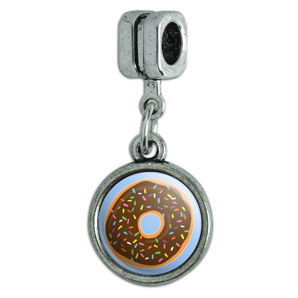 GRAPHICS & MORE Cute Donut with Sprinkles Chocolate Icing Italian European Style Bracelet Charm Bead 