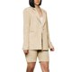 thumbnail image 1 of Chaquetas de traje de oficina Conjunto de pantalones cortos casuales de moda de manga larga de estilo simple de color sólido para mujer,blazer moda(Beige， S), 1 of 4