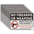 thumbnail image 1 of 10Pcs No Firearms Or Permitted On This Property Sign Sticker No Allowed Sign Self-Adhesive Vinyl Decal Prohibited Sign Warning Stickers for Outdoors 7.08x5.12 Inch, 1 of 9