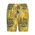 thumbnail image 4 of Easygdp White Wine Seamless Men's Short Pajama Pants, Sleep Shorts, Household Pants, Casual Pants with Pockets - Small, 4 of 9