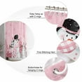 thumbnail image 6 of Pink Snowman Christmas Waterproof Fabric Shower Curtain,Winter Snowflake Xmas Tree Pink Grey Plaid Shower Curtain for Bathroom Curtains Bathtubs Hotel Shower Curtains with 12 Hooks Long 72x78in, 6 of 6
