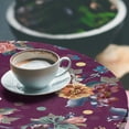 thumbnail image 3 of Ambesonne Vintage Fitted Round Tablecloth, Colorful Flowers Foliage, 56"- 60" Diameter, Cinnamon and Dark Lavender, 3 of 5