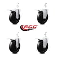 thumbnail image 2 of 5 Inch Hard Rubber Wheel Swivel 7/8 Inch Square Stem Caster Set Total Lock Brake, 2 of 2