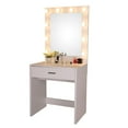 thumbnail image 2 of GoDecor Wood Vanity Table with Warm Lighted Mirror, Dressing Table Bedroom Furniture for Girls Women, 2 of 5
