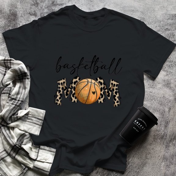 Leopard Basketball Mom Proud Basketball Players Mom Funny, Small, Black