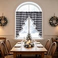 thumbnail image 5 of VOTRUDI 23.62×39.37in Plaid Christmas Tree Shape Swags Valance Curtains Light Filtering Snow Views Window Curtain With Tassel Fringe Farmhouses, 5 of 5