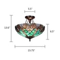 thumbnail image 7 of Chloe Lighting Liaison Victorian 2-Light Glass Semi Flush Mount Light in Green, 7 of 7