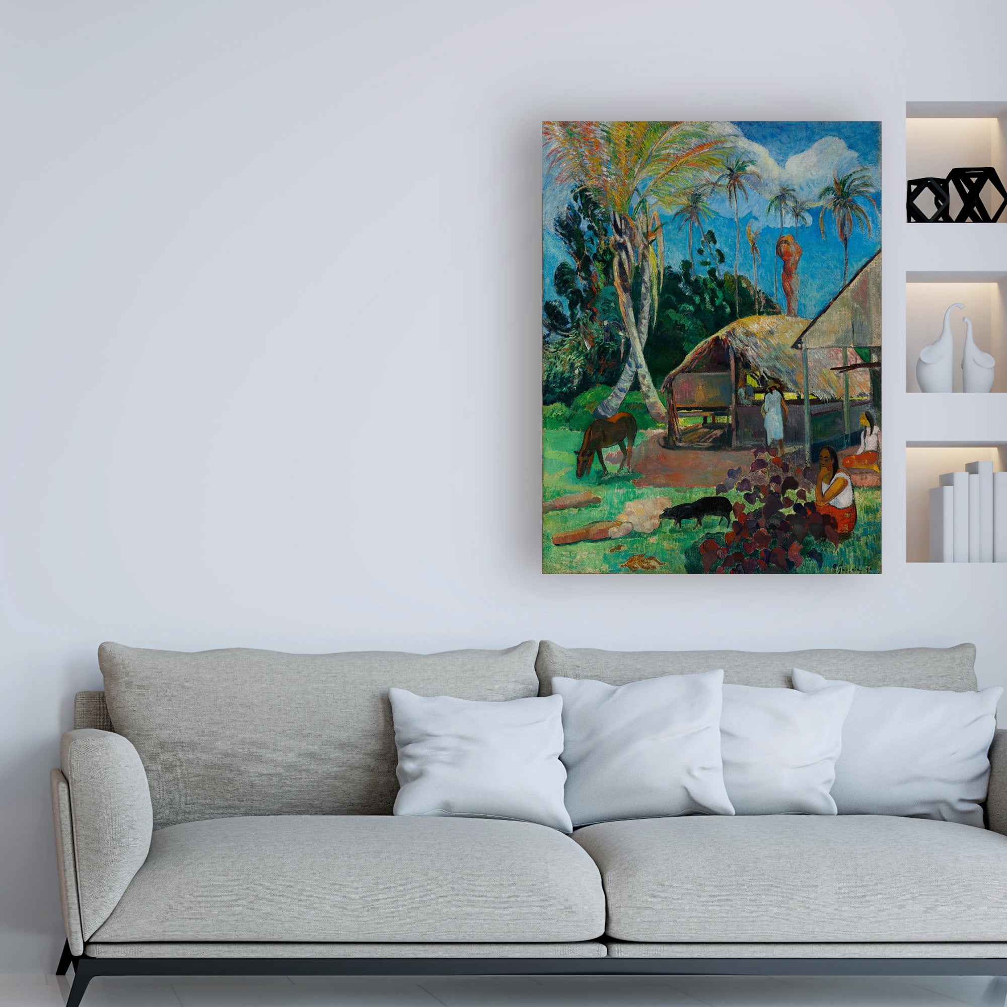 Trademark Fine Art 'The Black Pigs' Canvas Art by Gauguin