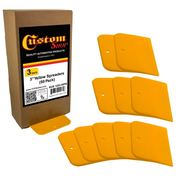 50 Pack of Custom Shop 3" Body Filler Spreaders for Automotive Body Fillers, Putties, Glazes - Easy, Precise, Reusable